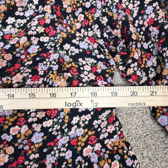 American Eagle Dress Women L Black Dark Floral Babydoll Bohemian Cottagecore NWT - Picture 5 of 7